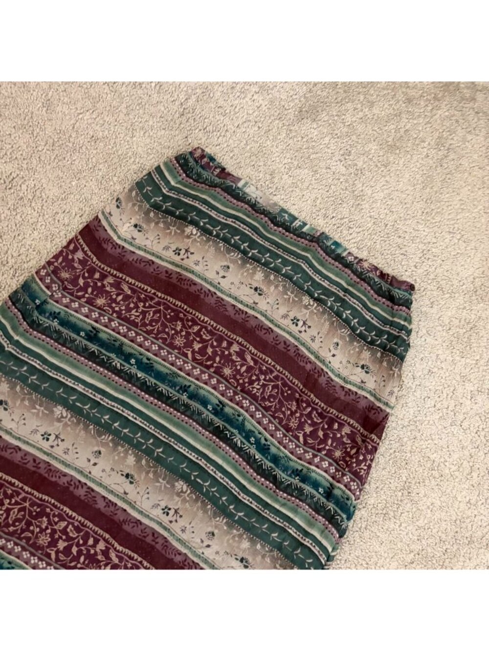 90s striped boho silk skirt - Picture 2 of 7